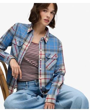 Superdry & Co Lumberjack Check Flannel Shirt - Blue