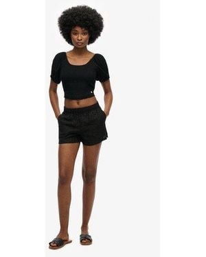 Superdry Linnen Short - Zwart