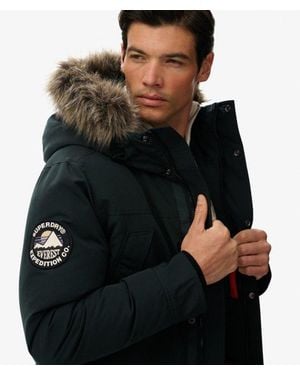 Superdry Homme Parka Everest À Fausse Fourrure Taille - Noir