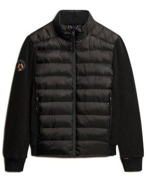Superdry & Co Storm Fleece Hybrid Bomber Jacket - Black