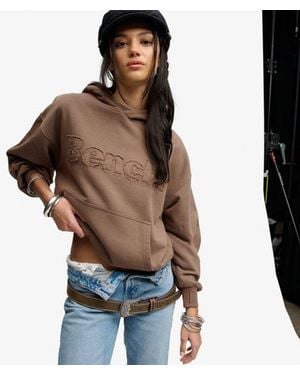 Superdry Bench X & Co Bench Oversized Applique Hoodie - Brown