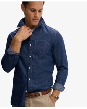 Superdry Essential Long Sleeve Denim Shirt - Blue