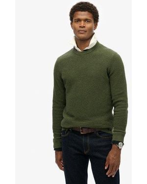 Superdry Textured Crew Knitted Jumper - Green