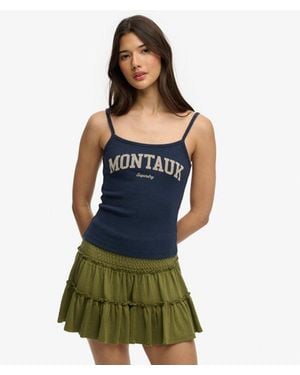 Superdry & Co Athletic Essentials Graphic Print Cami Top - Blue