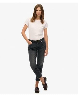Superdry & Co Organic Cotton Mid Rise Slim Jeans - Black