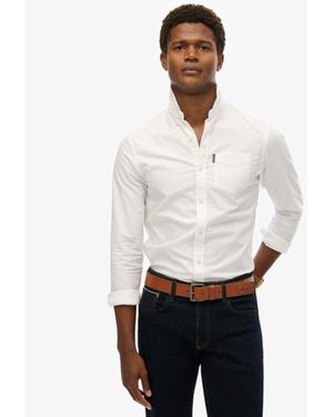 Superdry Essentials Long Sleeve Oxford Shirt - White