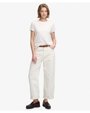 Superdry & Co Organic Cotton High Rise Wide Leg Jeans - White