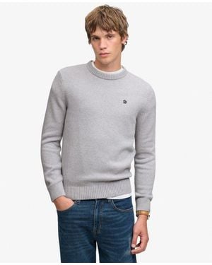 Superdry Homme Pull En Coton Preppy Taille - Gris