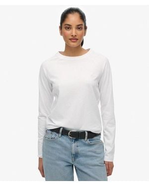 Superdry Essential Logo Long Sleeve Top - White