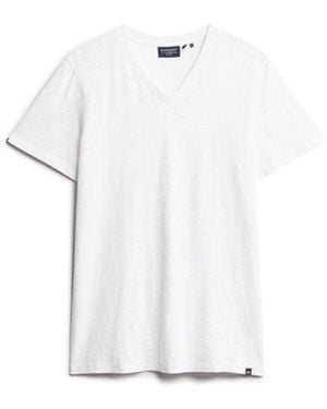Superdry V-neck Slub Short Sleeve T-shirt - White