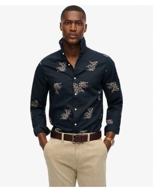 Superdry Long Sleeve Beach Shirt - Blue