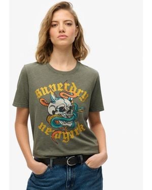 Superdry Neo Trad Tattoo Relaxed T-Shirt - Green