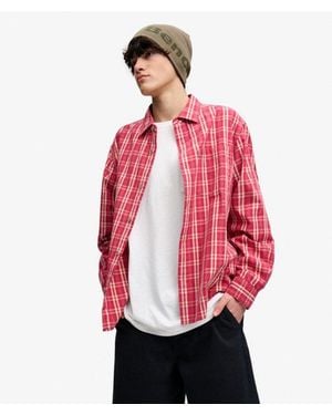 Superdry Bench X & Co Bench Skater Check Long Sleeve Shirt - Red