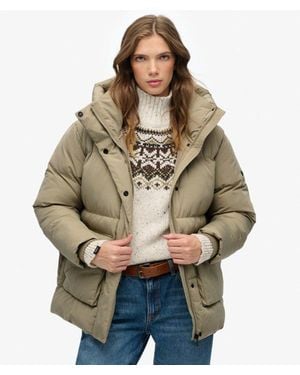 Superdry & Co Short Duvet Puffer Jacket - Natural