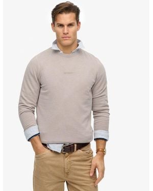 Superdry & Co Micro Logo Crew Sweatshirt - Grey