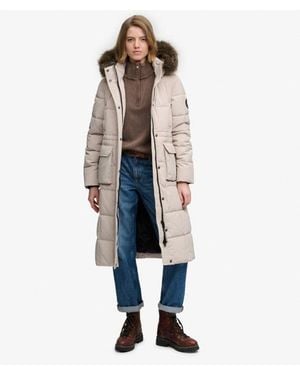 Superdry & Co Everest Fully Lined Quilted Long Puffer Coat - Blue