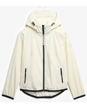 Superdry Hooded Logo Windbreaker Jacket - White