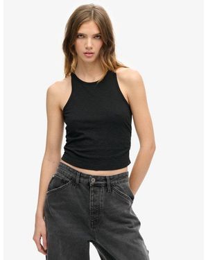 Superdry & Co Ruched Tank Top - Black