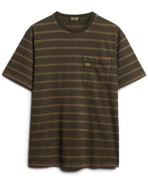 Superdry & Co & Co Textured Stripe Pocket T-shirt - Green