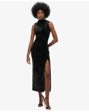 Superdry & Co Velvet Maxi Dress - Black