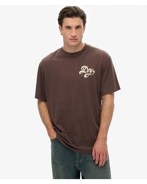 Superdry Tap Room Oversized T-shirt - Brown