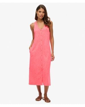 Superdry & Co Beach Jersey Midi Dress - Pink