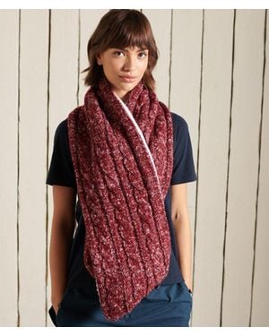 Superdry & Co Tweed Cable Snood - Red