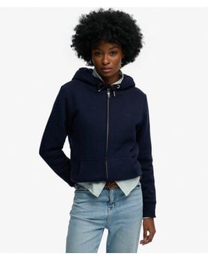 Superdry Essential Borg Lined Zip Hoodie - Blue
