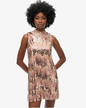 Superdry & Co A-line Sl Sequin Mini Dress - Brown