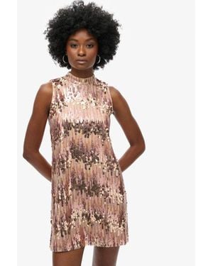 Superdry & Co A-line Sl Sequin Mini Dress - Brown