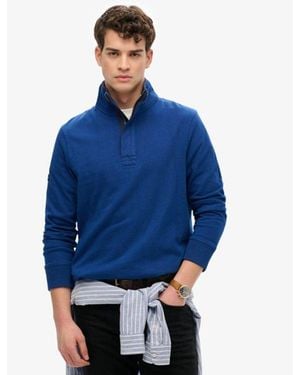 Superdry & Co Cotton Classics Jersey Half Zip Sweatshirt - Blue