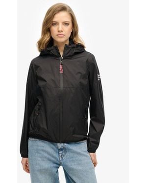 Superdry & Co Hooded Logo Windbreaker Jacket - Black