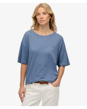 Superdry Femme T-Shirt À Épaules Tombantes Studios Taille - Bleu