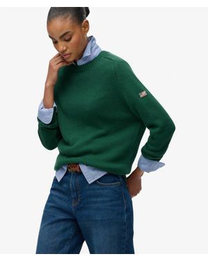 Superdry & Co Slouchy Knitted Crew Jumper - Green