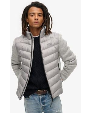 Superdry & Co Slim Fit Knitted Storm Hybrid Jacket - Gray