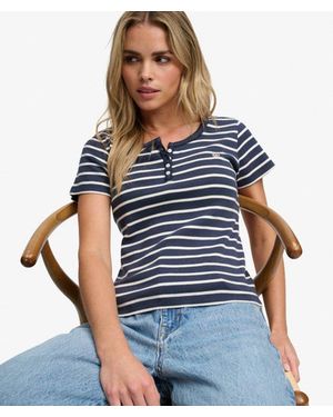Superdry & Co Athletic Essentials Button Down T-shirt - Blue