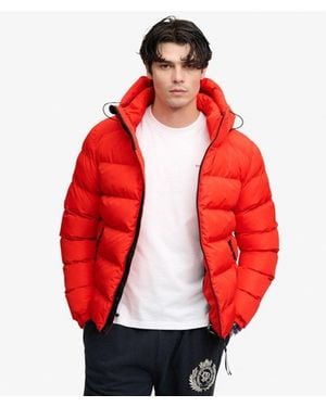 Superdry & Co Hooded Sports Puffer Jacket - Red