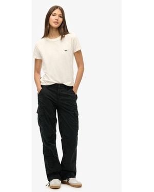 Superdry & Co Low Rise Straight Cargo Trousers - White