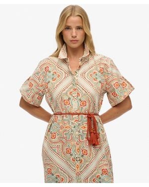 Superdry & Co Linen Shirt Maxi Dress - Natural