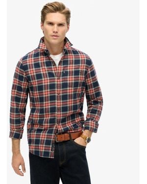 Superdry & Co Classic Check Organic Cotton Vintage Shirt - Blue