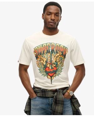 Superdry Biker Rock Graphic Loose T-shirt - White