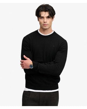 Superdry Essential Lightweight Wool Blend Sweater - Black