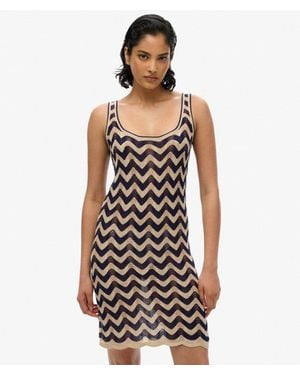 Superdry Zig Zag Knit Mini Dress - Black