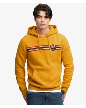Superdry Outdoors Stripe Logo Hoodie - Yellow