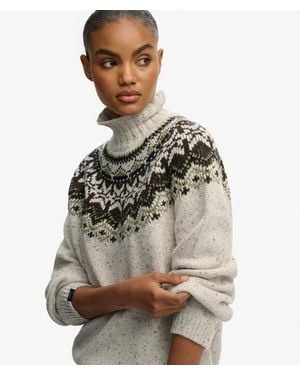 Superdry & Co Fairisle High Neck Jumper - Grey