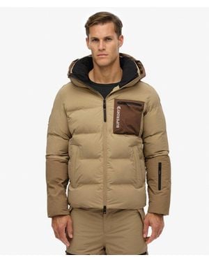 Superdry Homme Veste Rembourrée Block Ski Sports Taille - Marron