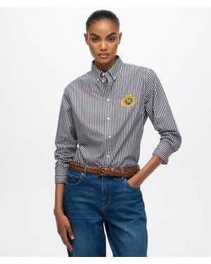 Superdry & Co Slim Crest Poplin Long Sleeve Shirt - Blue