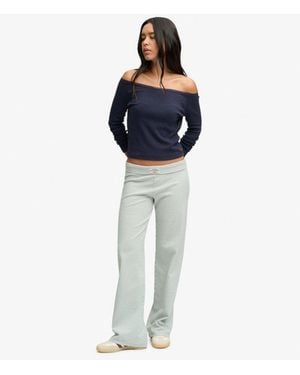 Superdry & Co Athletic Essentials Stripe Jersey Trousers - Blue