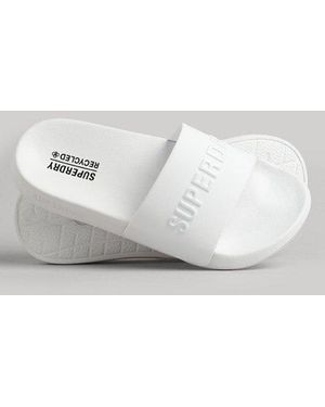 Superdry & Co Classic Code Logo Pool Sliders - White