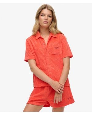 Superdry & Co Country Club Towelling Shirt - Red